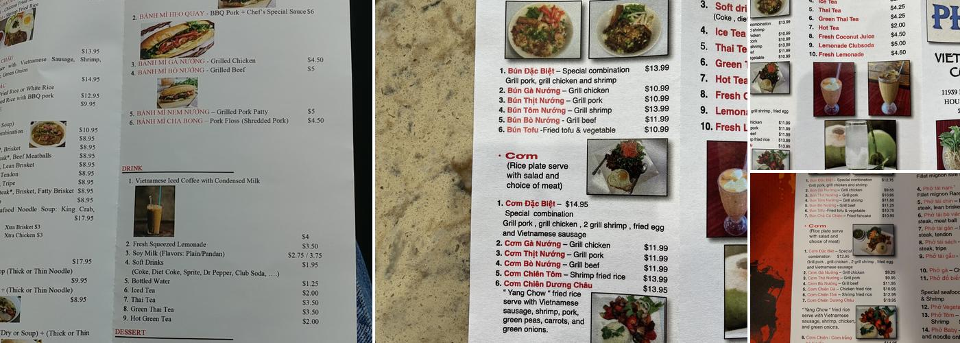Pho 9 Menu