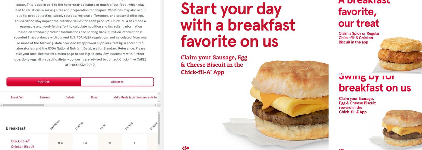 Chick-fil-A Menu