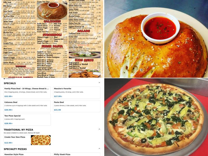 Massino’s Pizzeria Menu