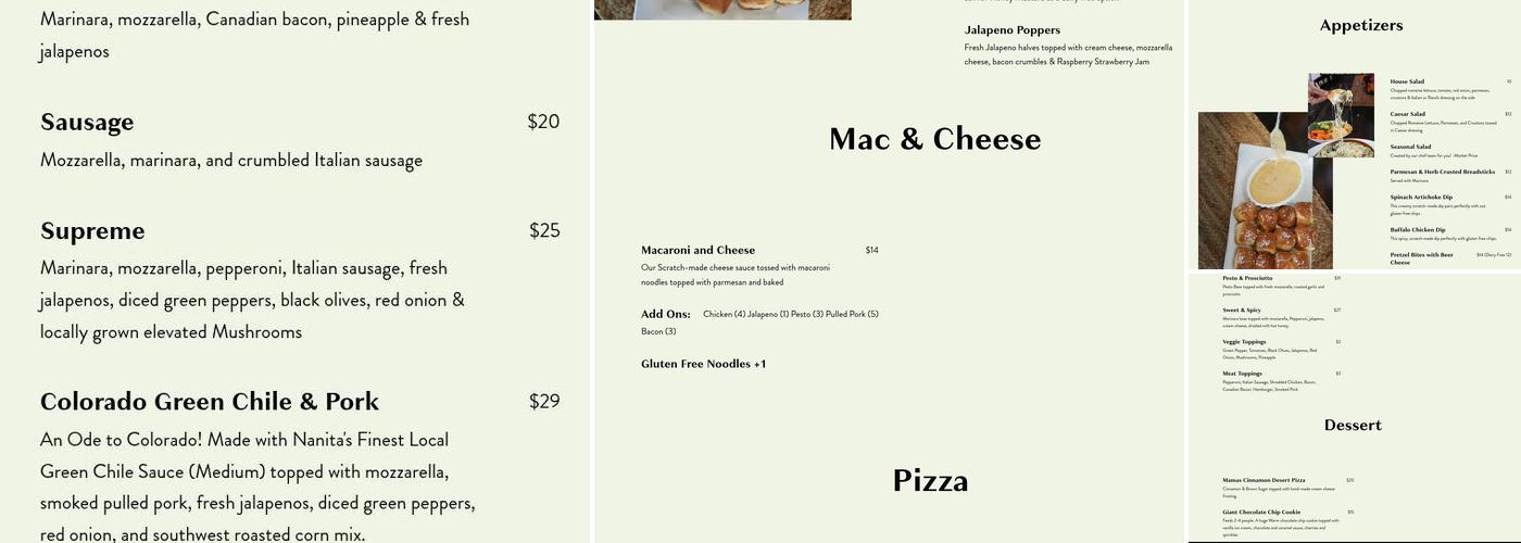 Pizzability Menu