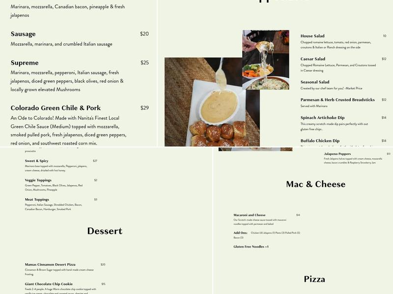 Pizzability Menu