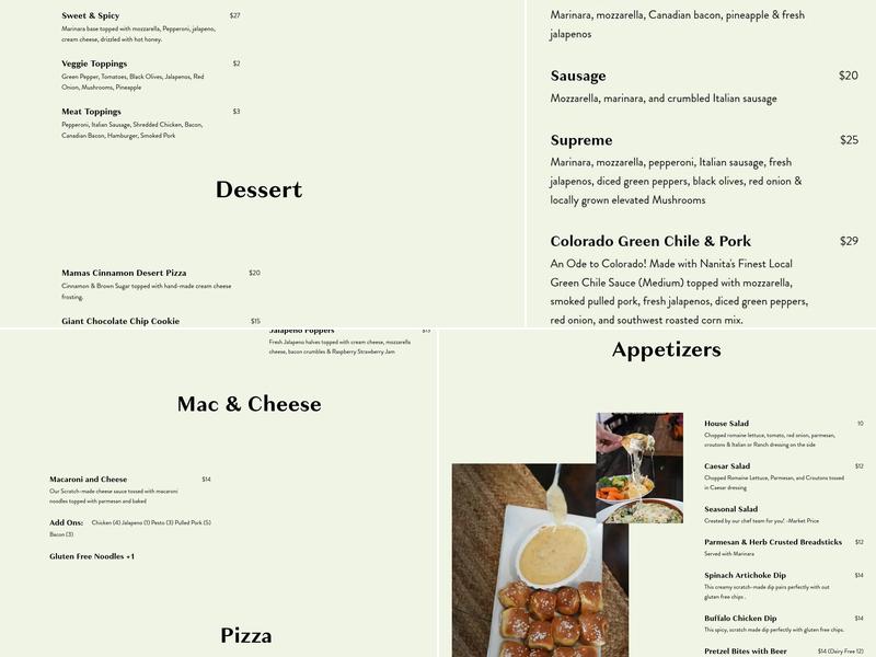Pizzability Menu
