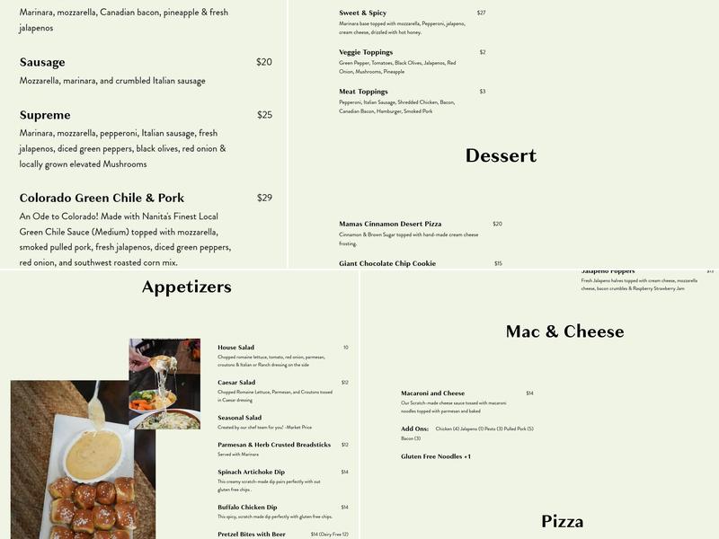 Pizzability Menu
