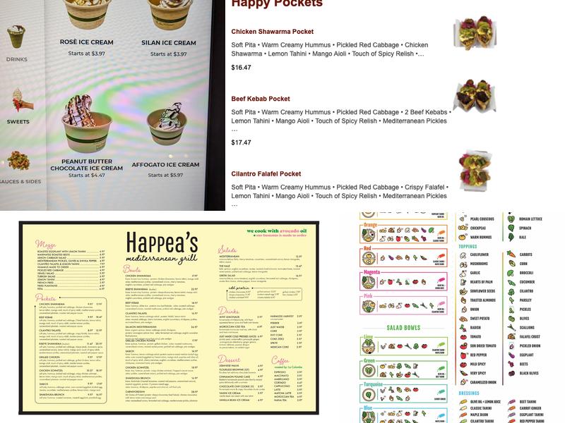 Happea's Menu