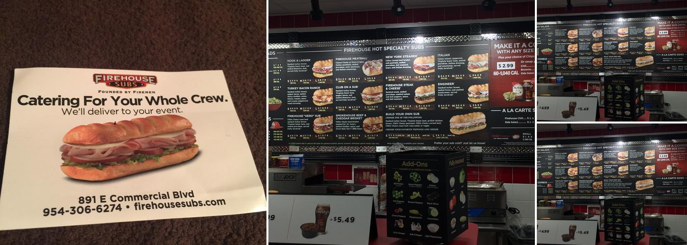 firehouse subs Menu