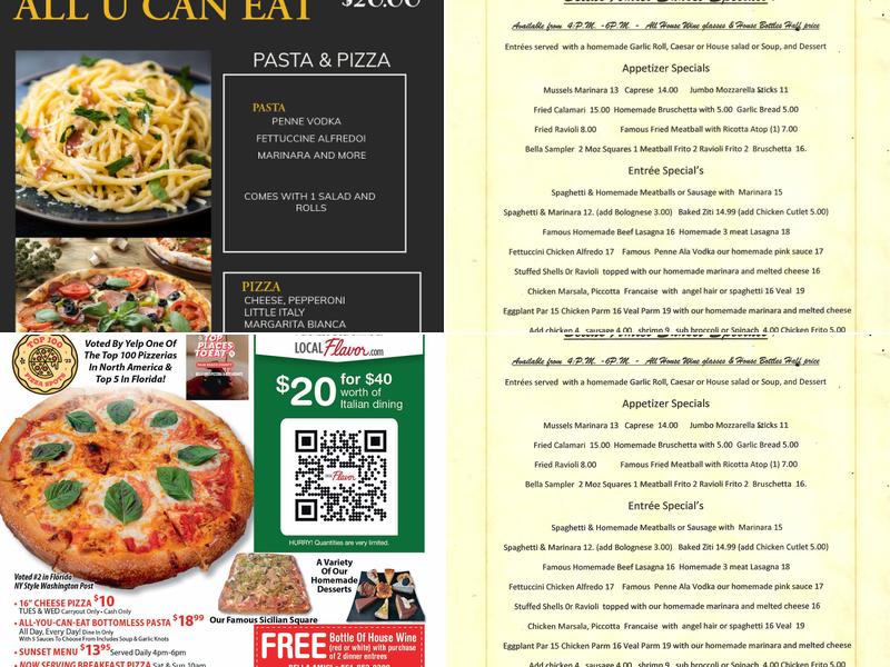 Bella Amici Menu