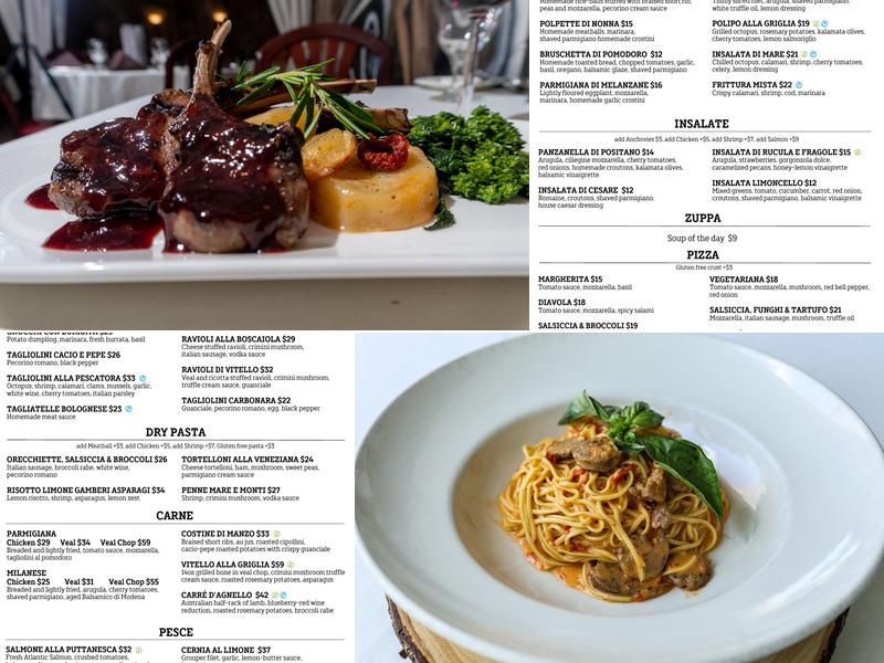 Limoncello Naples Menu