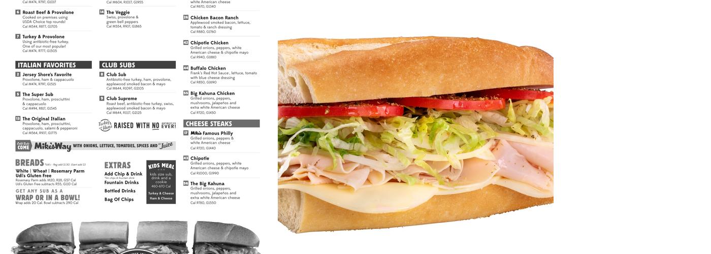 Jersey Mike's Subs Menu