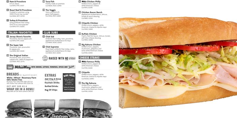 Jersey Mike's Subs Menu