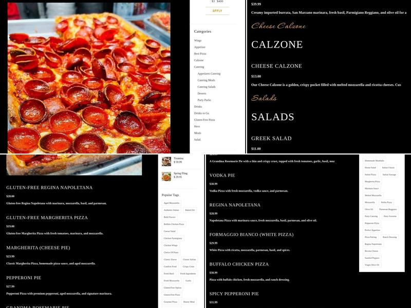 Nolita Pizza Menu