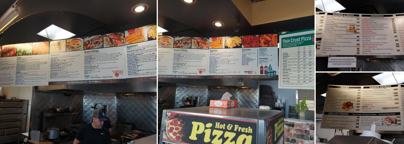 Tapia's Pizza on Howard Menu