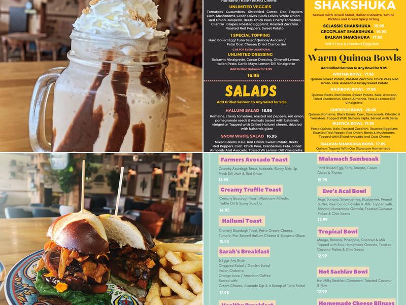 Eve's Garden Cafe Menu