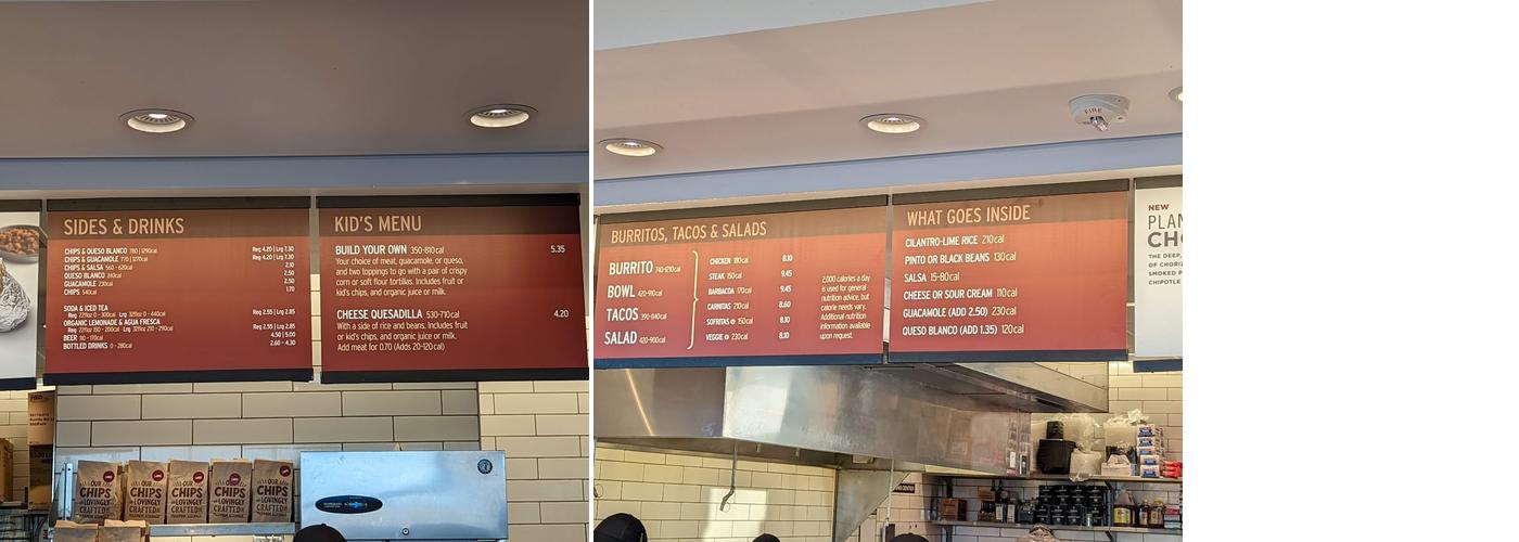 Chipotle Mexican Grill Menu