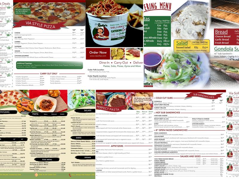 Via Sofia's Menu