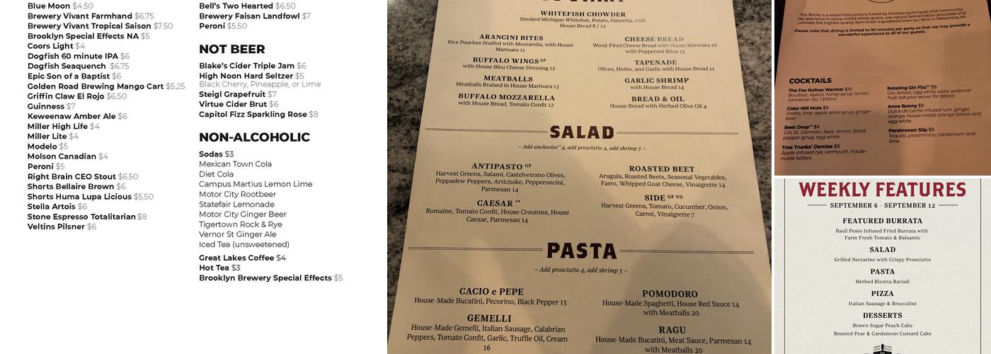 The Bricks Menu