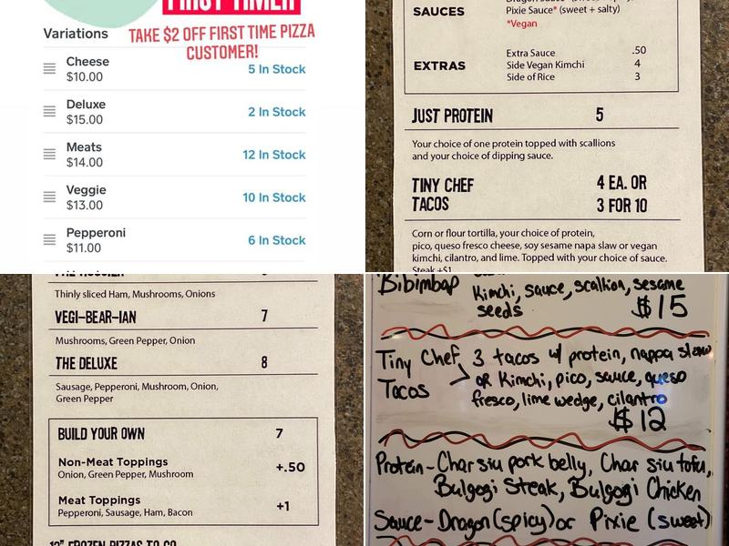 Tiny Chef Menu