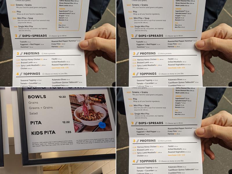CAVA Menu
