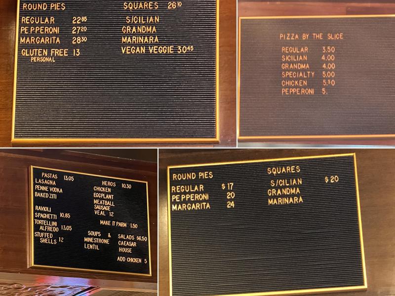 Rosa's Pizza Menu