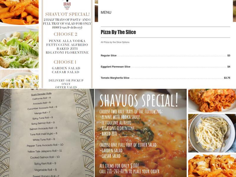 Bravo Pizza Queens Menu