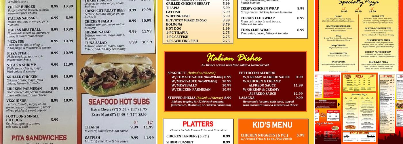 Pizza City & Subs Menu