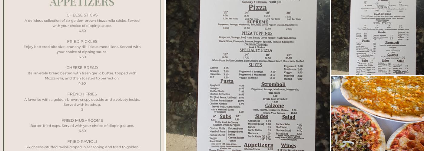 Casa Mia Pizzeria Menu