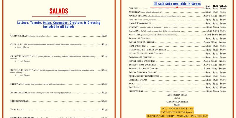 Corner Xpress Mart Menu