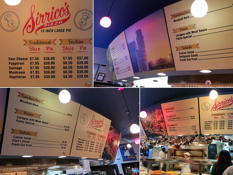 Sirrico's Pizza Menu