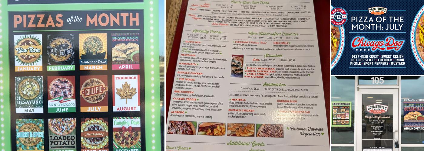 DoubleDave's Pizzaworks Menu