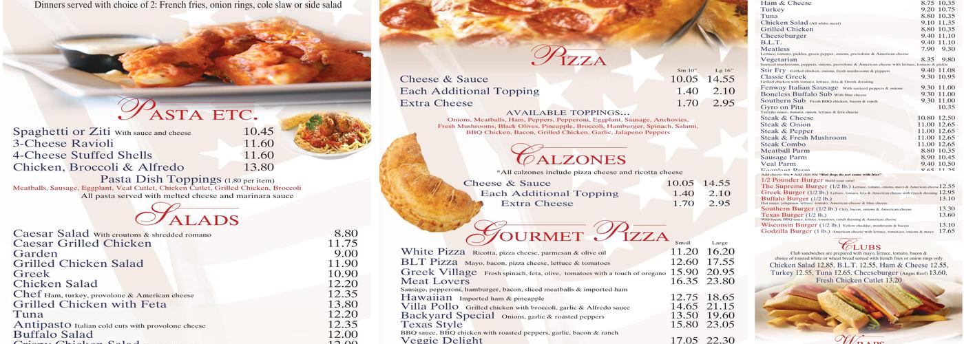 Supreme Pizza & Subs Menu