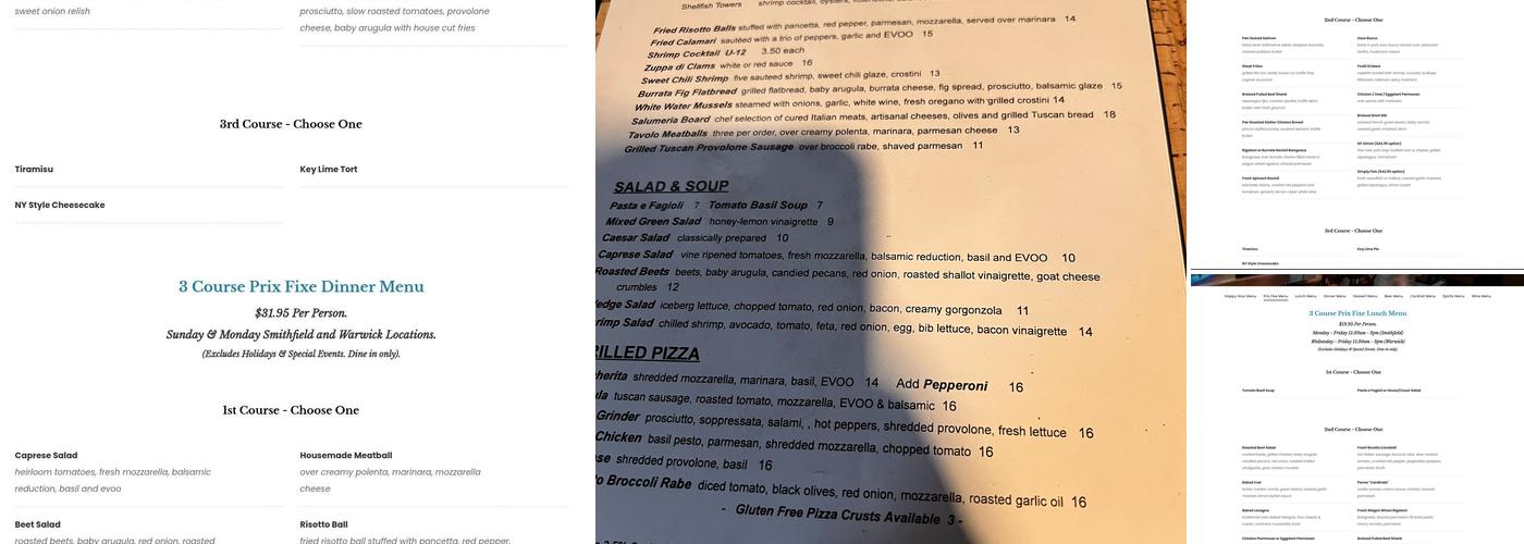 Tavolo Wine Bar & Tuscan Grille Menu