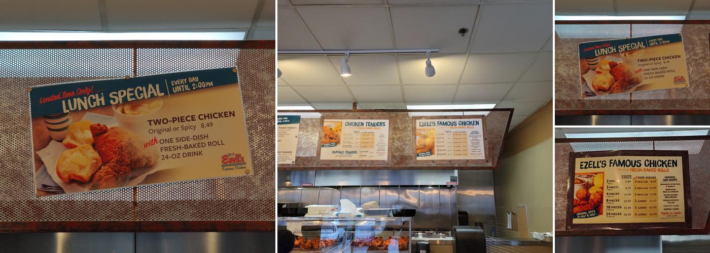 Ezell's Famous Chicken Menu