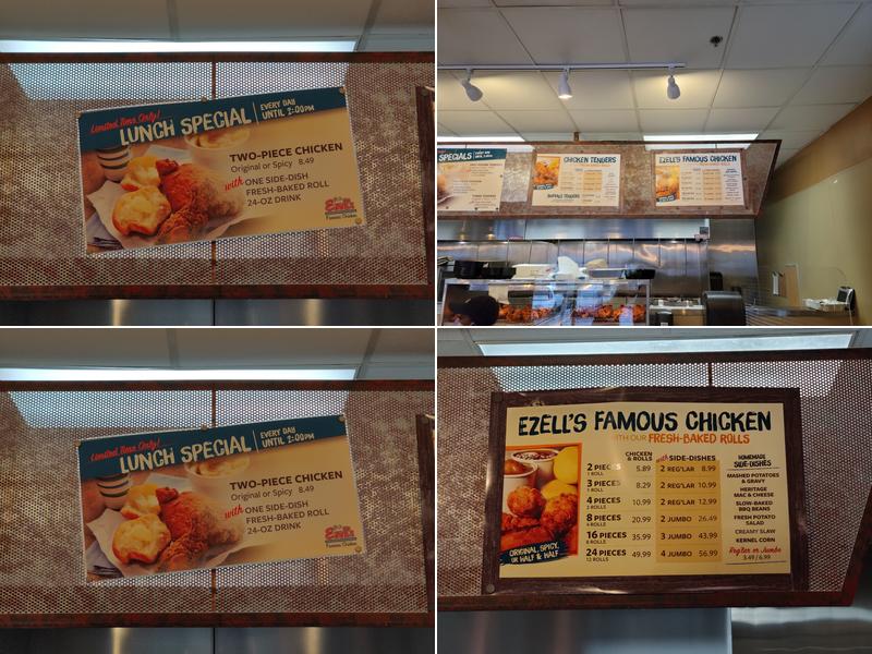 Ezell's Famous Chicken Menu