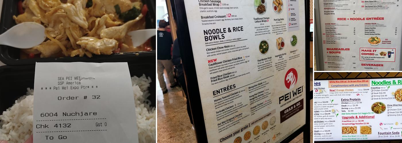 Pei Wei Menu