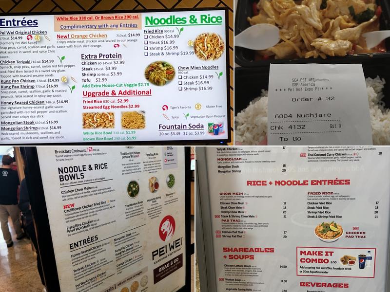 Pei Wei Menu