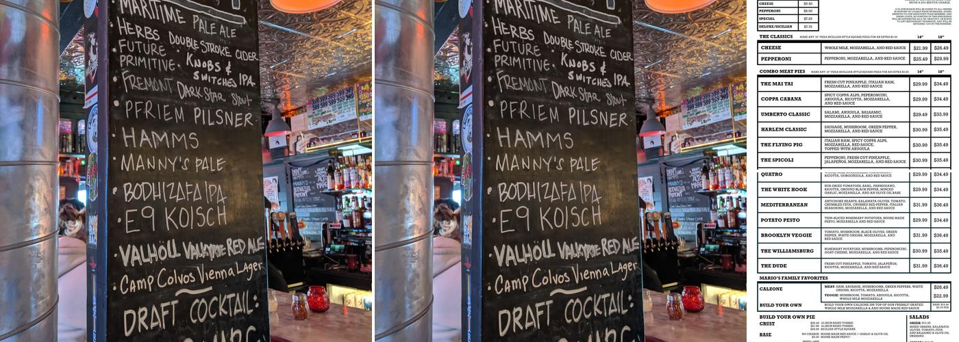 Big Mario's Pizza Menu