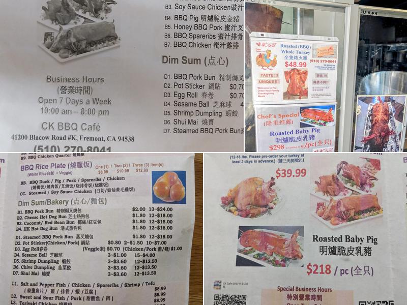 CK BBQ Cafe Menu