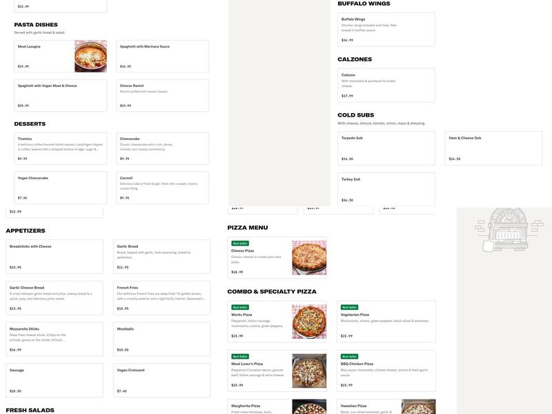 Uncle Gino’s Pizzeria Menu