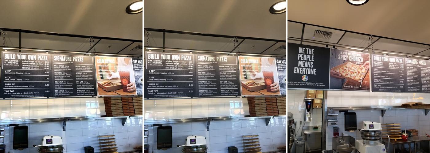 Blaze Pizza Menu