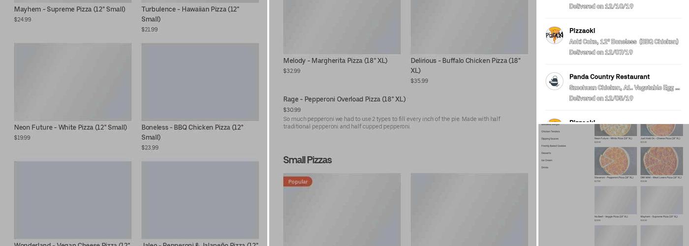 Pizzaoki Menu
