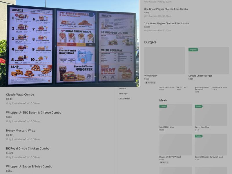 Burger King Menu