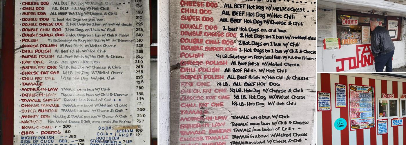 Fat Johnnie's Famous Red Hots Menu