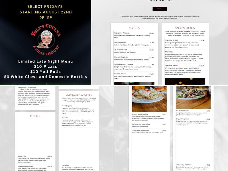 Yoli's | Cucina & Crafthouse Menu