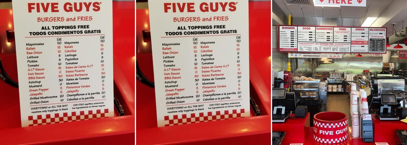 Five Guys Menu
