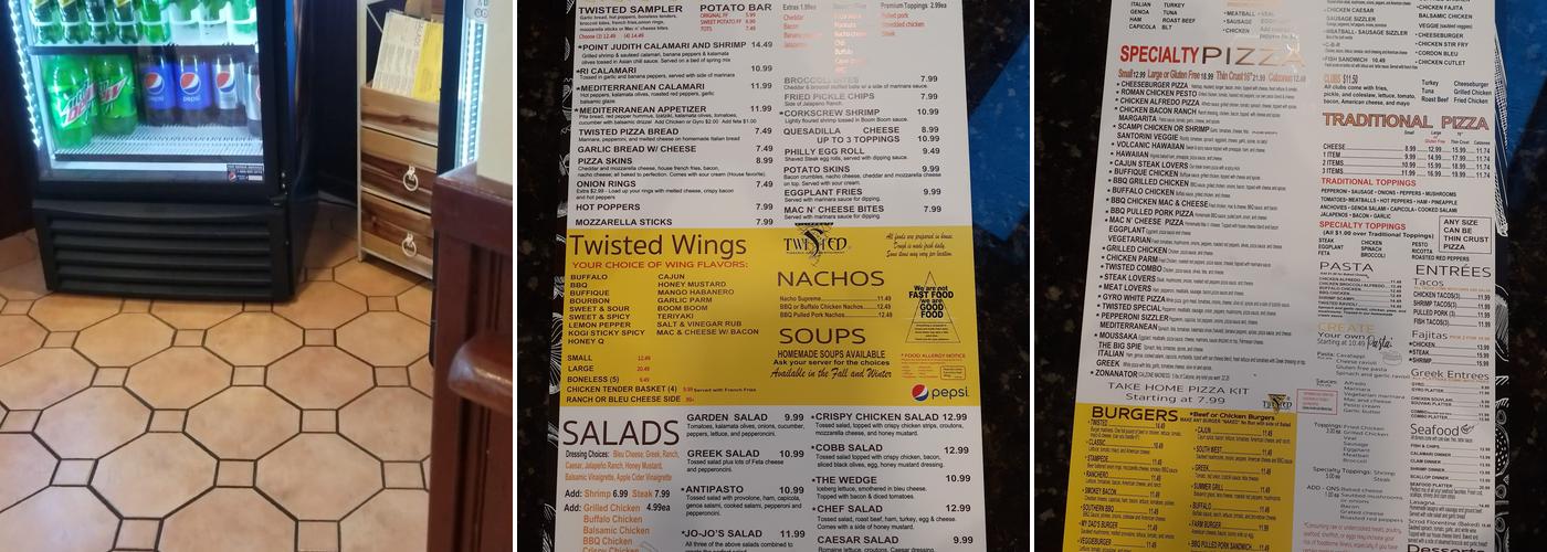 Twisted Pizza Menu