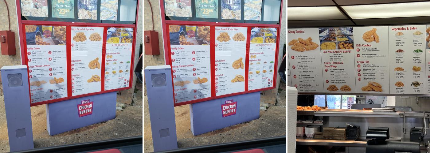 Hartz Chicken Buffet Menu