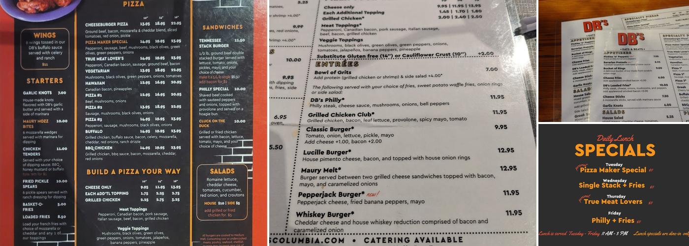 DB's Menu