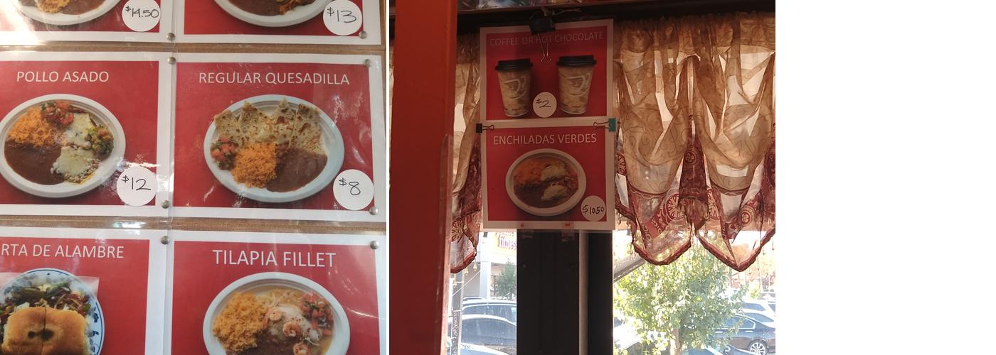 Taqueria Costa Alegre Menu