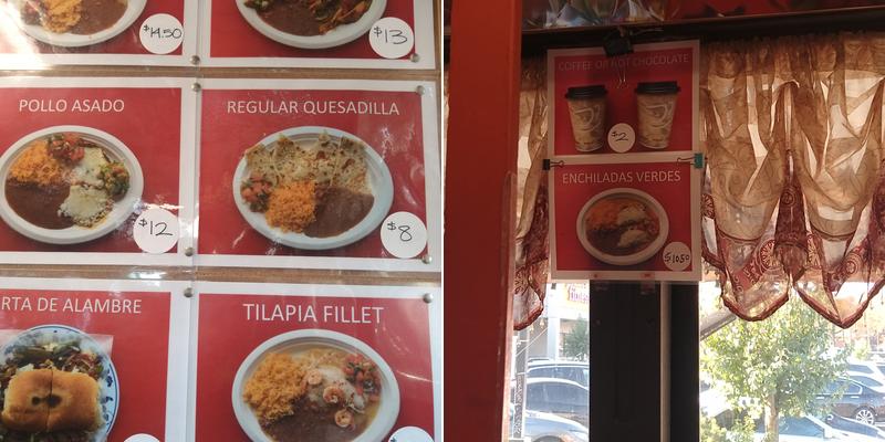 Taqueria Costa Alegre Menu