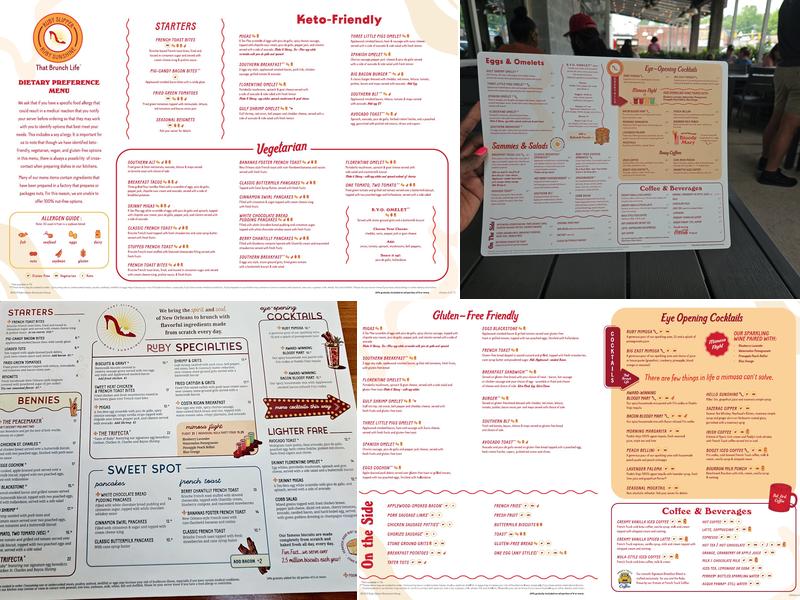 Ruby Sunshine Menu