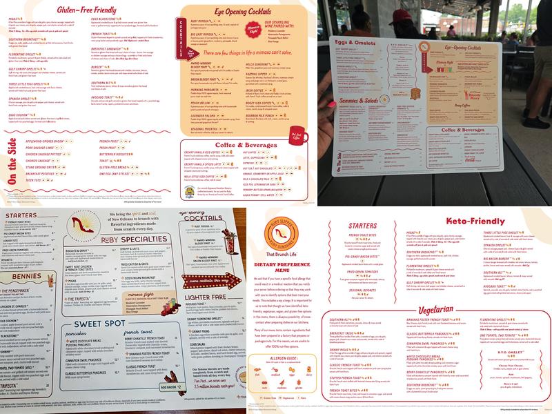 Ruby Sunshine Menu